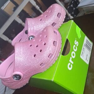CROCS Kids Glittery Pink Shoes
